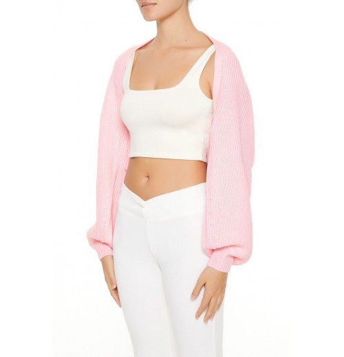 Balloon-Sleeve Shrug Sweater