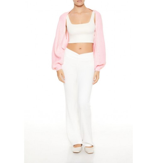 Balloon-Sleeve Shrug Sweater